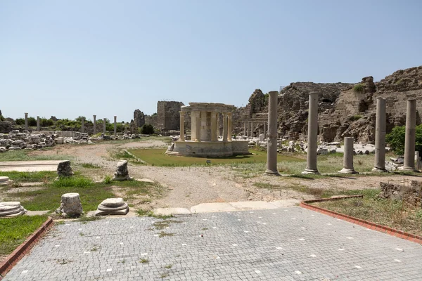 Ruins of ancient city in Side. Turkey — Stock Photo, Image