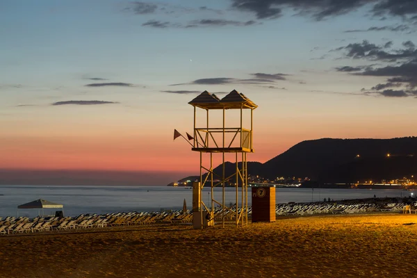 Il tramonto sulla spiaggia di Cleopatra ad Alanya. Turchia — Foto Stock