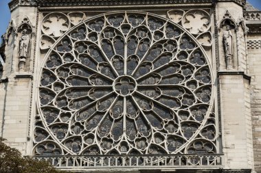 Notre Dame Paris gül pencere ile Güney cephe