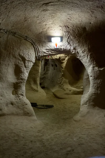 Derinkuyu underground city, cappadocia i Anatolien, Turkiet — Stockfoto