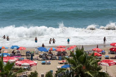 Alanya - Kleopatra plajı. Alanya, Türkiye 'nin en popüler sahil beldelerinden biri.