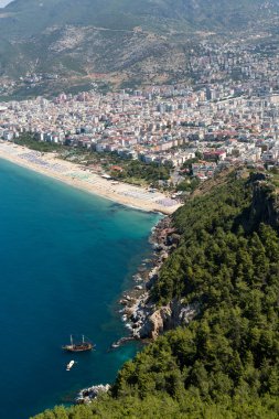 Alanya - Kleopatra plajı. Alanya, Türkiye 'nin en popüler sahil beldelerinden biri.