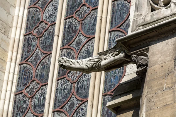 Paris - The gargoyles on the south side wall of the Saint Chapelle — Stock Photo, Image