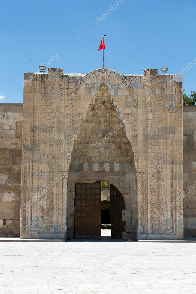 Entrance to the Sultanhani caravansary on the Silk Road, Turkey