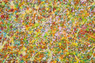 Renkli boya ile özensiz çiçekli arka plan