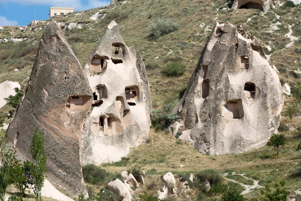 Uçhisar Kalesi Kapadokya'da görünümünü — Stok fotoğraf