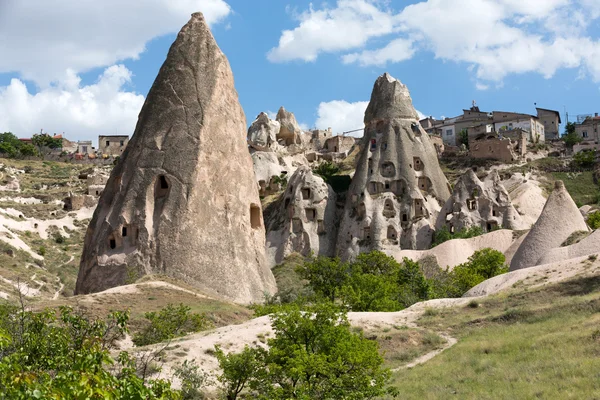 Weergave van Uchisar kasteel in Cappadocië — Stockfoto