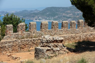 Alanya'da Osmanlı kalesi kalıntıları. Türkiye.