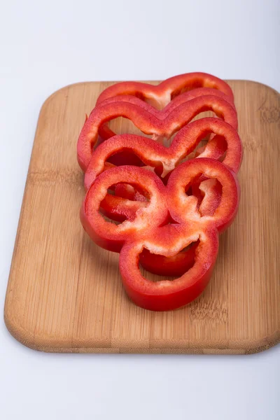 Sliced red pepper isolated on white background — Stock Photo, Image