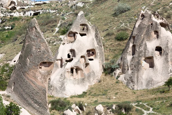 Uitzicht op het kasteel van Uchisar in Cappadocia, Turkije — Stockfoto