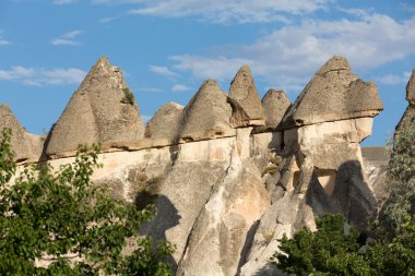 kaya oluşumları Göreme Milli Parkı içinde. Kapadokya, Türkiye