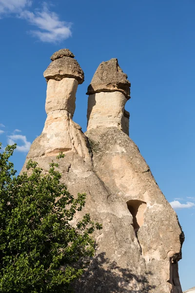 Felsformationen im Goreme Nationalpark. Kappadokien, Türkei — Stockfoto