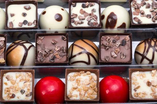 Sada různé čokoládové pralinky — Stock fotografie