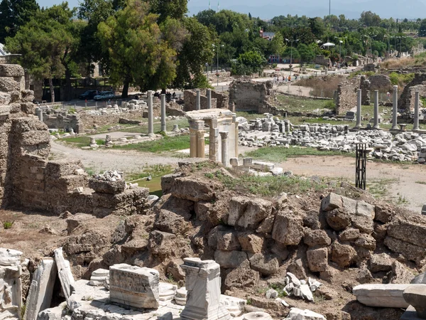 Ruins of ancient city in Side. Turkey — Stock Photo, Image