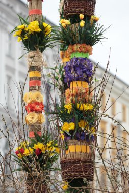 Krakow - Ana Meydan 'da Paskalya Pazarı palmiyesi