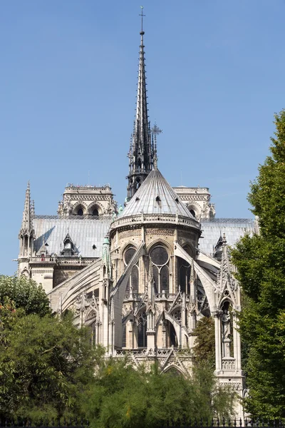 A spire és a keleti oldalán bazilika Notre Dame de Paris — Stock Fotó