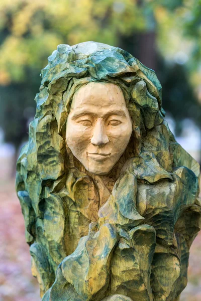 Figuras de madeira parecidas com fadas de contos eslavos primitivos — Fotografia de Stock