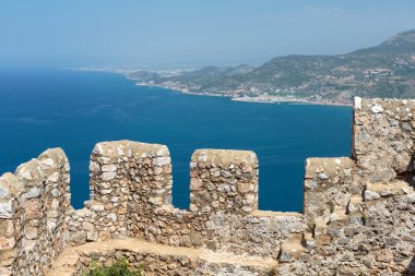 Alanya'da Osmanlı kalesi kalıntıları. Türkiye.