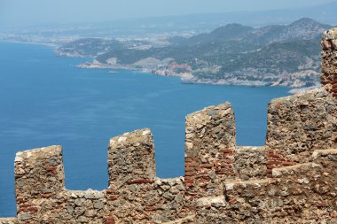 Alanya'da Osmanlı kalesi kalıntıları. Türkiye.