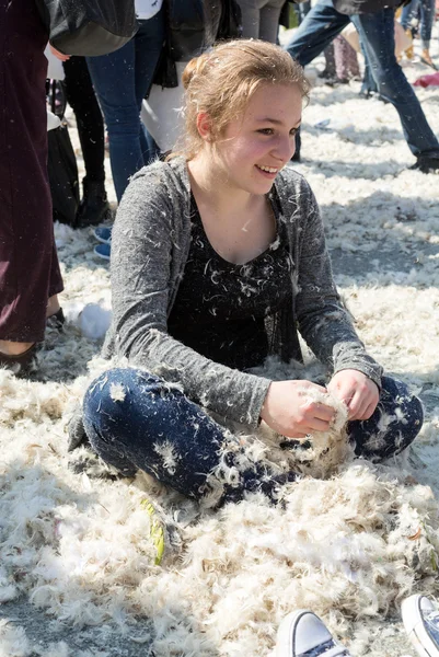 International pillow fight — Stock Photo, Image