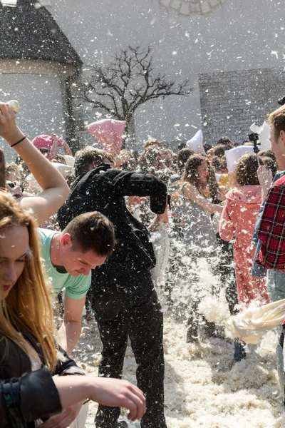 International pillow fight — Stock Photo, Image