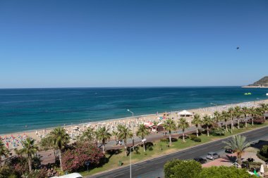 Alanya - Kleopatra plajı. Alanya, Türkiye 'nin en popüler sahil beldelerinden biri.