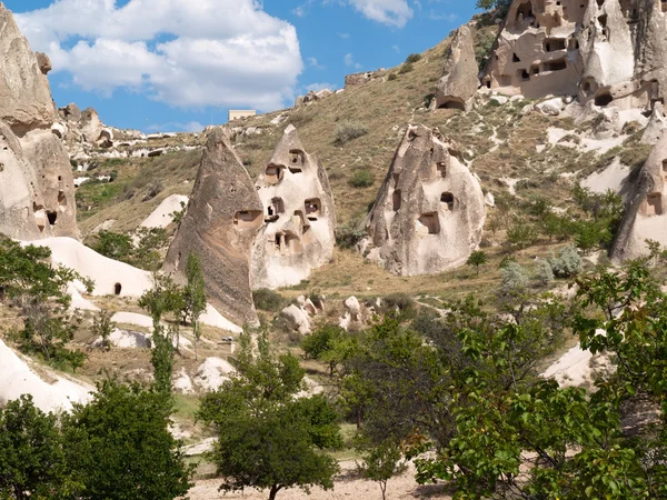 A sziklaalakzatok a Göreme nemzeti parkban. Cappadocia.Turkey — Stock Fotó