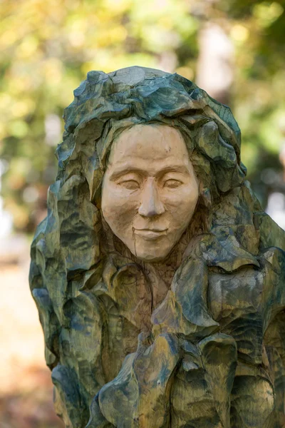 Figuras de madeira parecidas com fadas de contos eslavos primitivos — Fotografia de Stock