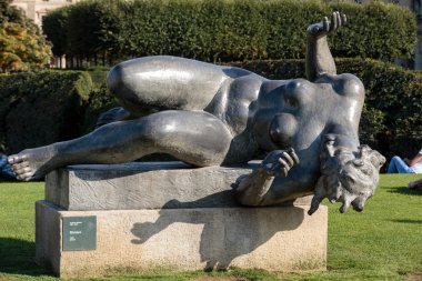 Paris -  Bronze sculpture The River by Aristide Maillol in Tuileries garden clipart