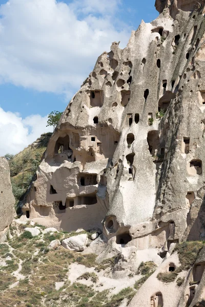 Uitzicht op het kasteel van Uchisar in Cappadocia, Turkije — Stockfoto