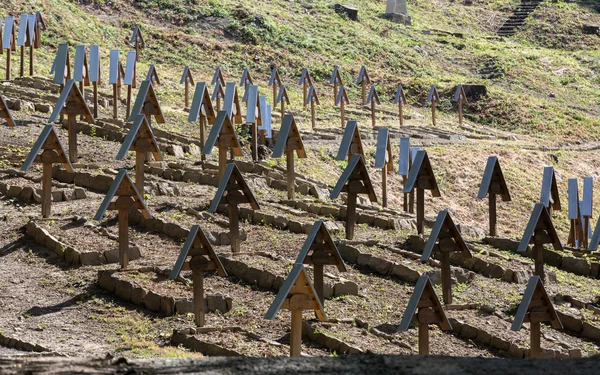 Stary cmentarz wojskowy tworzą pierwszej wojny światowej w Luzna Pustki Bitwa o Gorlice - Polska — Zdjęcie stockowe