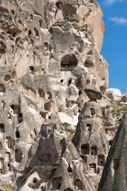 Türkiye 'nin Kapadokya kentindeki Uchisar kalesine bakış