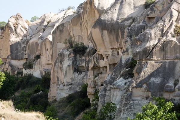 Rotsformaties in goreme nationaal park. Cappadocië, Turkije — Stockfoto