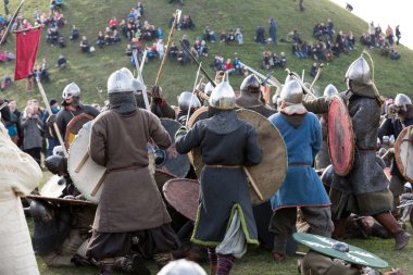 Unidentified participants of Rekawka - Polish tradition, celebrated in Krakow clipart