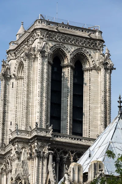 Jižní věž katedrály Notre Dame v Paříži ve Francii — Stock fotografie