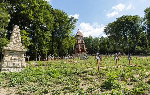 Stary cmentarz wojskowy tworzą pierwszej wojny światowej w Luzna Pustki Bitwa o Gorlice - Polska — Zdjęcie stockowe