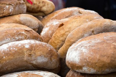 Taze pişmiş geleneksel ekmek yakın çekim