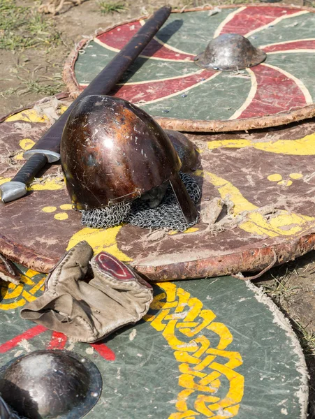 Cracovia, Polonia. Campamento de caballeros durante el tradicional festival medieval —  Fotos de Stock