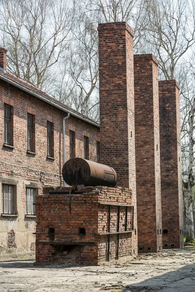 Edificios en el campo de concentración alemán de Oswiecim, Polonia —  Fotos de Stock