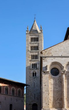 The Cathedral of Saint Cerbonius with Bell tower at the Garibaldi square in Massa Marittima. Italy