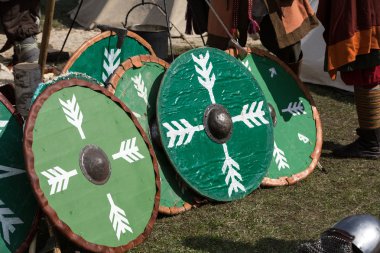 Krakov, Polonya. Knight kampı geleneksel Ortaçağ Festivali sırasında