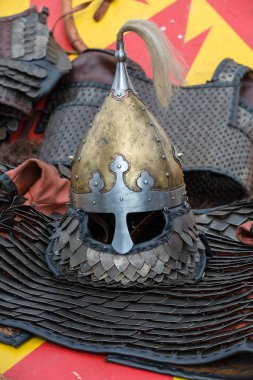 Krakov, Polonya. Knight kampı geleneksel Ortaçağ Festivali sırasında