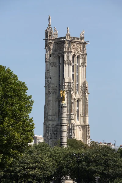 Jižní věž katedrály Notre Dame v Paříži ve Francii — Stock fotografie