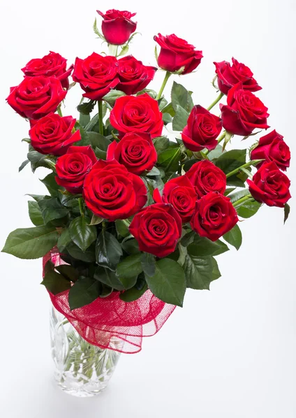 Bouquet of blossoming dark red roses — Stock Photo, Image