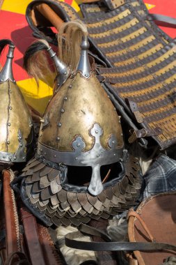 Krakov, Polonya. Knight kampı geleneksel Ortaçağ Festivali sırasında