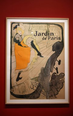 Paris, Fransa - 20 Mart 2025: The Muse d 'Orsay' deki sergi - Sanat Sokakta. XIX yüzyılının Paris 'indeki resimli posterin yükselişine adanmış yaklaşık 230 eser koleksiyonu..