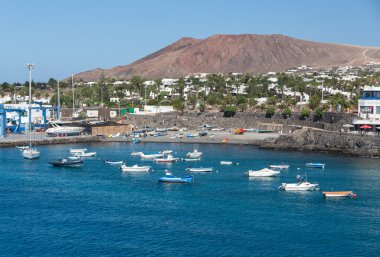 Puerto del Carmen, Kanarya Adası Lanzarote.Spain balıkçı tekneleri