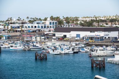 Puerto del Carmen, Kanarya Adası Lanzarote.Spain balıkçı tekneleri