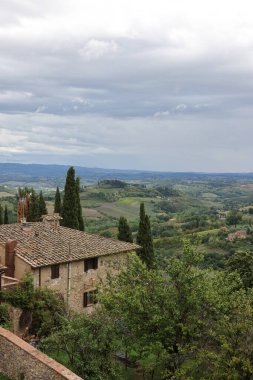 San Gimignano, Toskana, İtalya çevresindeki güzel Toskana manzarası