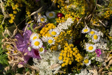 el yapımı güzel buketler çiçek ve otlar